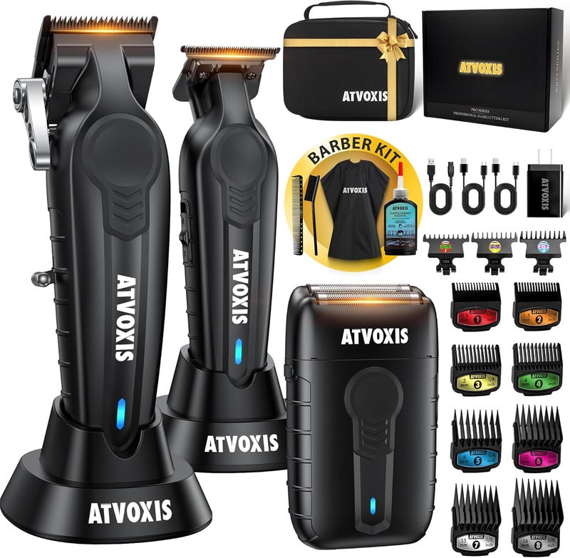 ATVOXIS Hair Clippers for Men Professional, Barber Clippers and Trimmers Set, Cordless Hair Clippers, Hair Cutting Kit, Barber Kit, Haircut Kit, Maquina para Cortar Pelo De Hombre - Image 1
